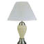Lampe de table haute 27 po en céramique, en forme d'urne avec finition argent / ivoire, abat-jour en lin-1592995110-1592995111
