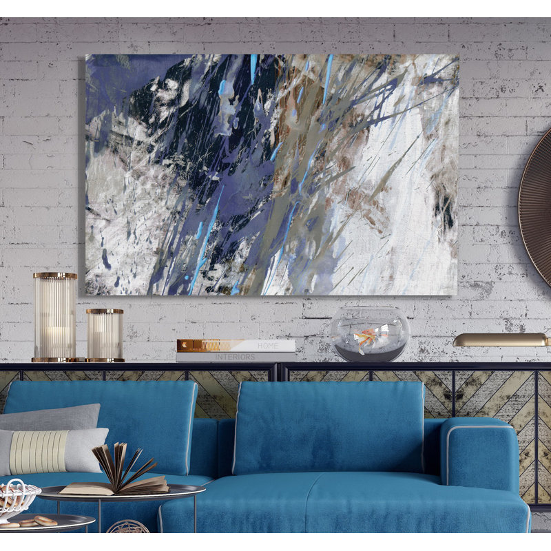 « blue noise i », reproduction d’impression, H 24 po x l 36 po x P 1,5 po, Toile tendue