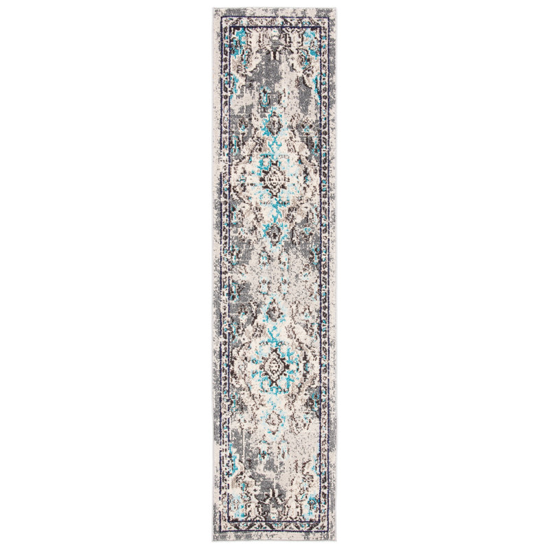 Tapis oriental gris, Tapis de couloir 2 pi x 8 pi