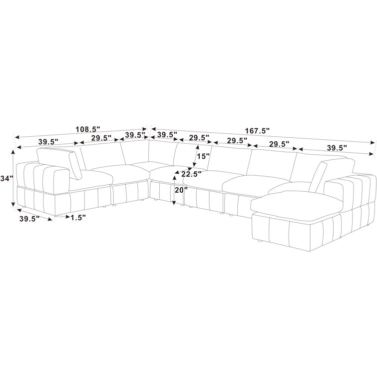 Aneea 8 - Piece Corduroy Sectional