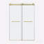 Porte de douche coulissante double sans cadre 54 x 66 po, porte de douche double, verre trempé Sgcc 3/8 po (10 mm), acier inoxydable, or brossé