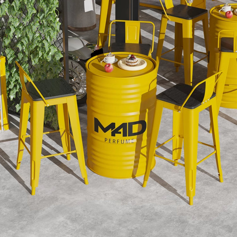Ensemble repas rond 23,3 po, Jaune