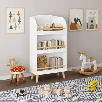Bibliothèque pour enfants, bibliothèque à 3 niveaux, organisateur de livres, armoire de rangement pour jouets