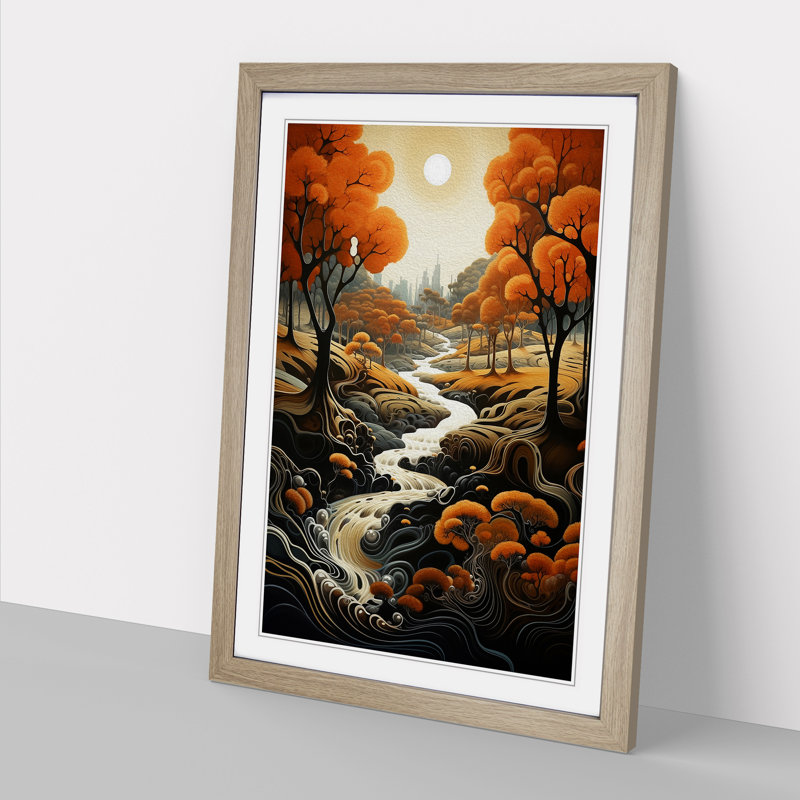 Landscape Informel No.2 - Framed Print, Oak , 64cm H x 46cm W x 2cm D