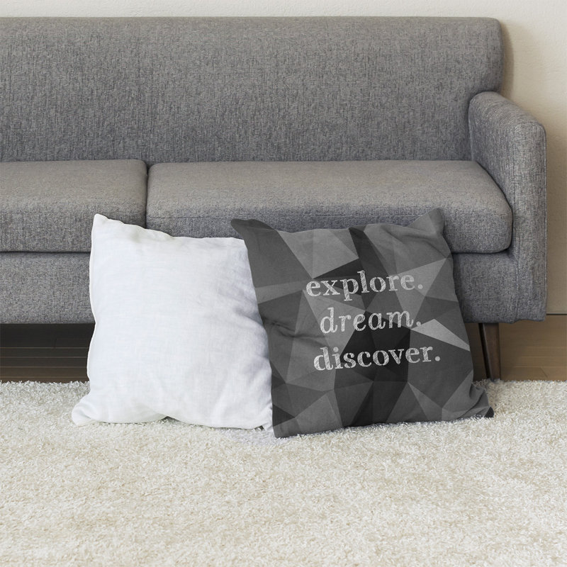 Coussin de sol, 40 po x 40 po, Gris / Noir