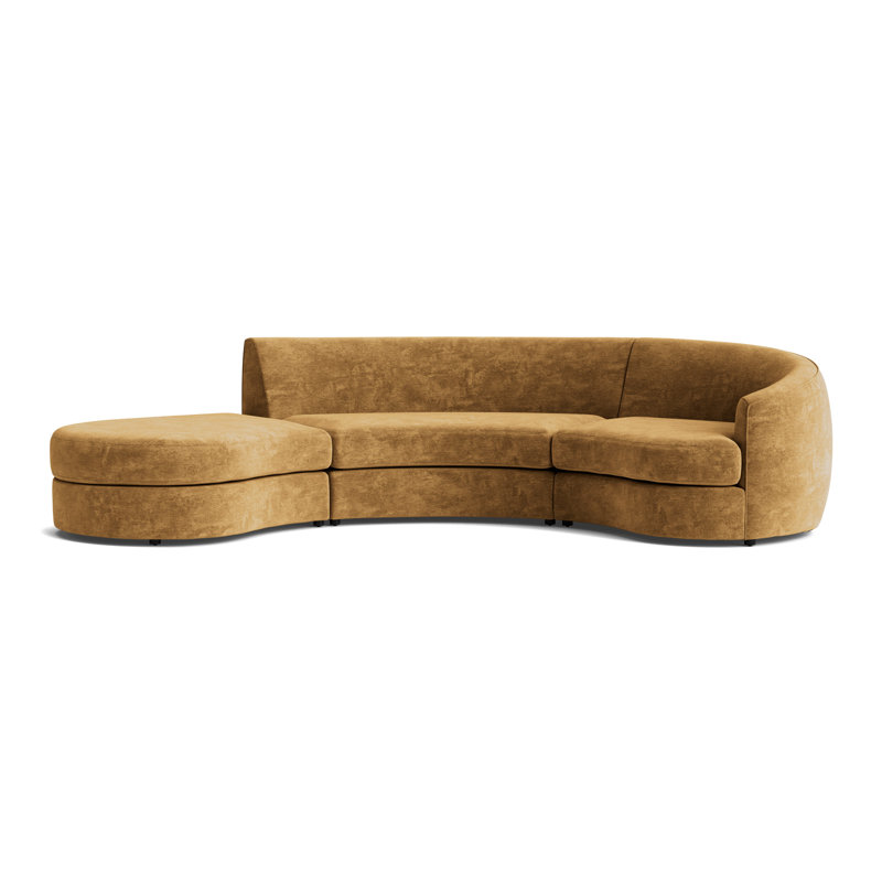 Giselle 3-Piece Right Arm Sectional, Vintage Chenille - Bronze