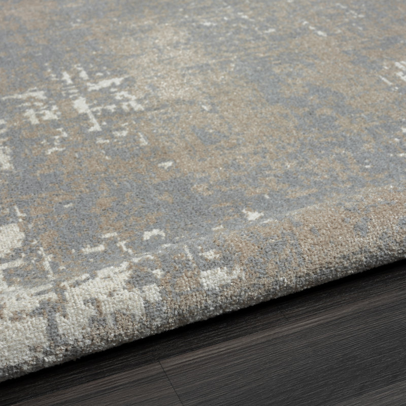 Washable Abstract Indoor Rug, Rectangle 7'9" x 9'9"