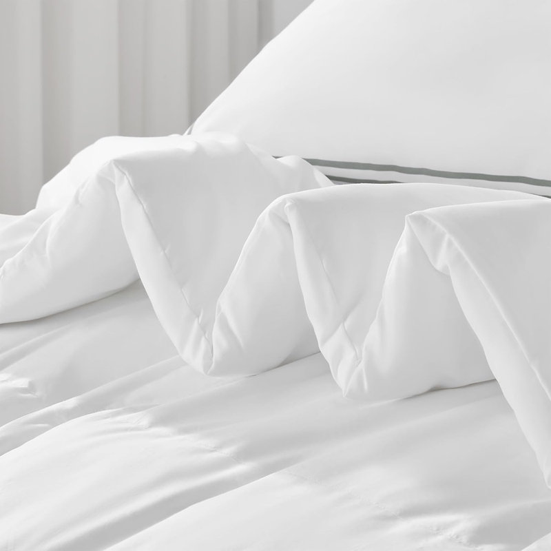 Ensemble d'édredon doux, housse de couette en duvet synthétique et taies décoratives, Imprimé des fêtes gris, Double