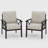 5-Piece Metal Patio Furniture Set, 4-Seat All-Weather Conversation Sofa With Coffee Table & End Table-2040295249-2040295250