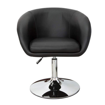Valerie Vanity Chair with 360 Degree Swivel Vegan Leather Spacious Armed Seat with Adjustable Height