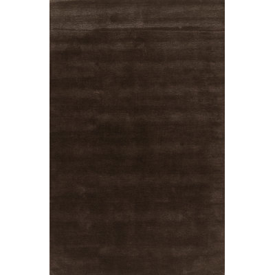 Tapis brun uni en laine tissée à la main Tieg 8 pi x 10 pi