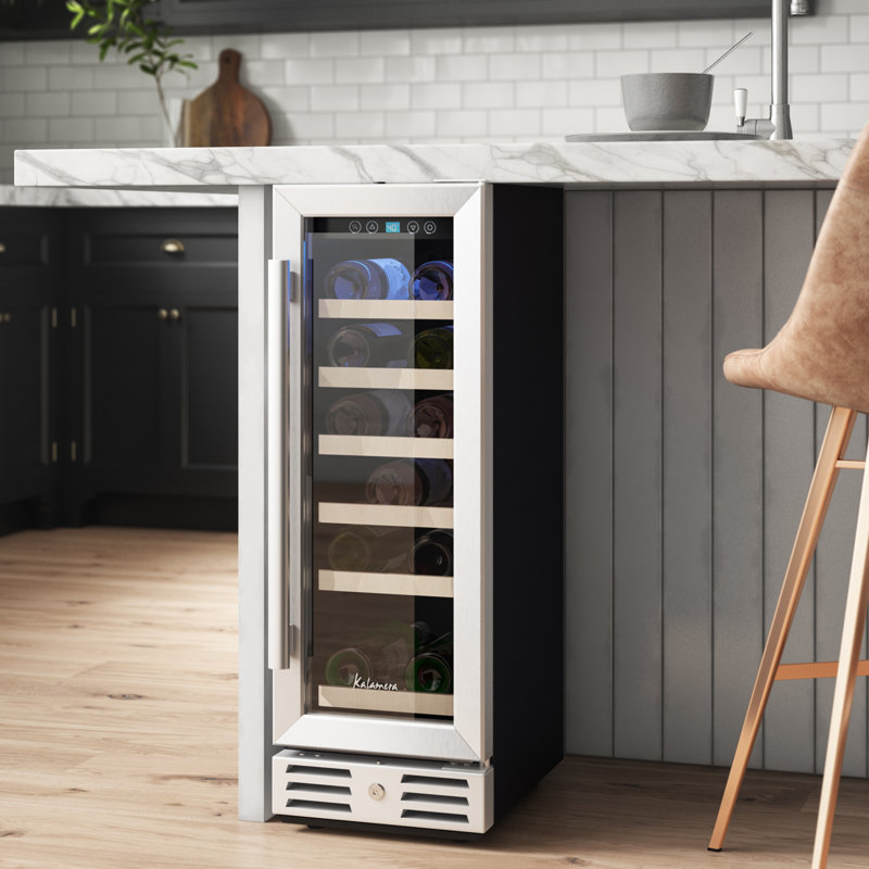 Kalamera Single Zone 11.6'' 18 Bottle Wine Refrigerator with Reversible Door