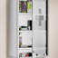 Armoire à pharmacie murale, armoire murale verrouillable avec 4 tablettes à niveaux, cadre en acier inoxydable et porte en verre, verrouillable avec 2 clés 0