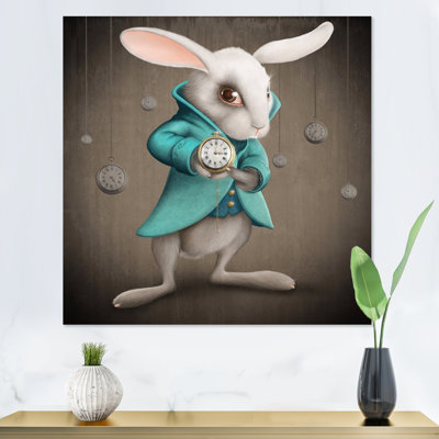 Lapin blanc Alice au pays des merveilles - photographie sur toile