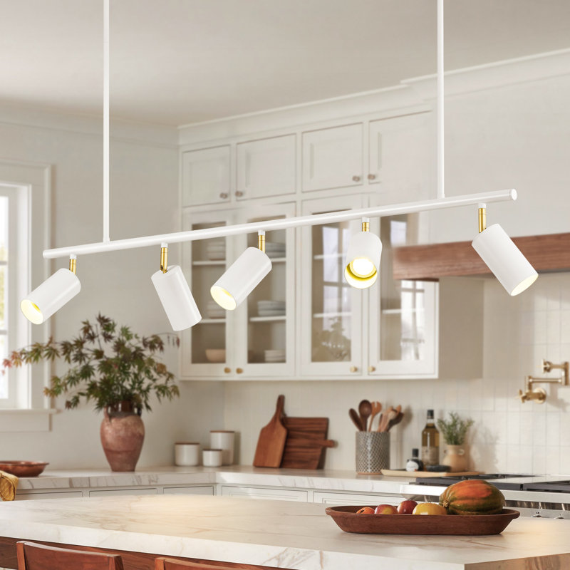 Abramson 43.31'' 5 -Light Standard Track Kit with Dimmable and Adjustable Head, White
