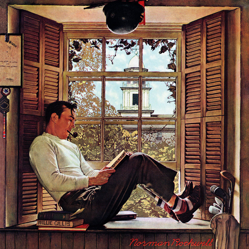 Willie Gillis in College by Norman Rockwell - 1 Piece Wrapped Canvas Wall Art, 46 cm H x 46 cm W