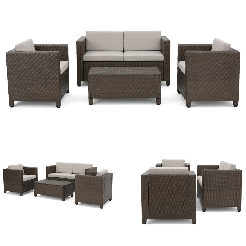 PUERTA 4PC SET, Beige, Brown