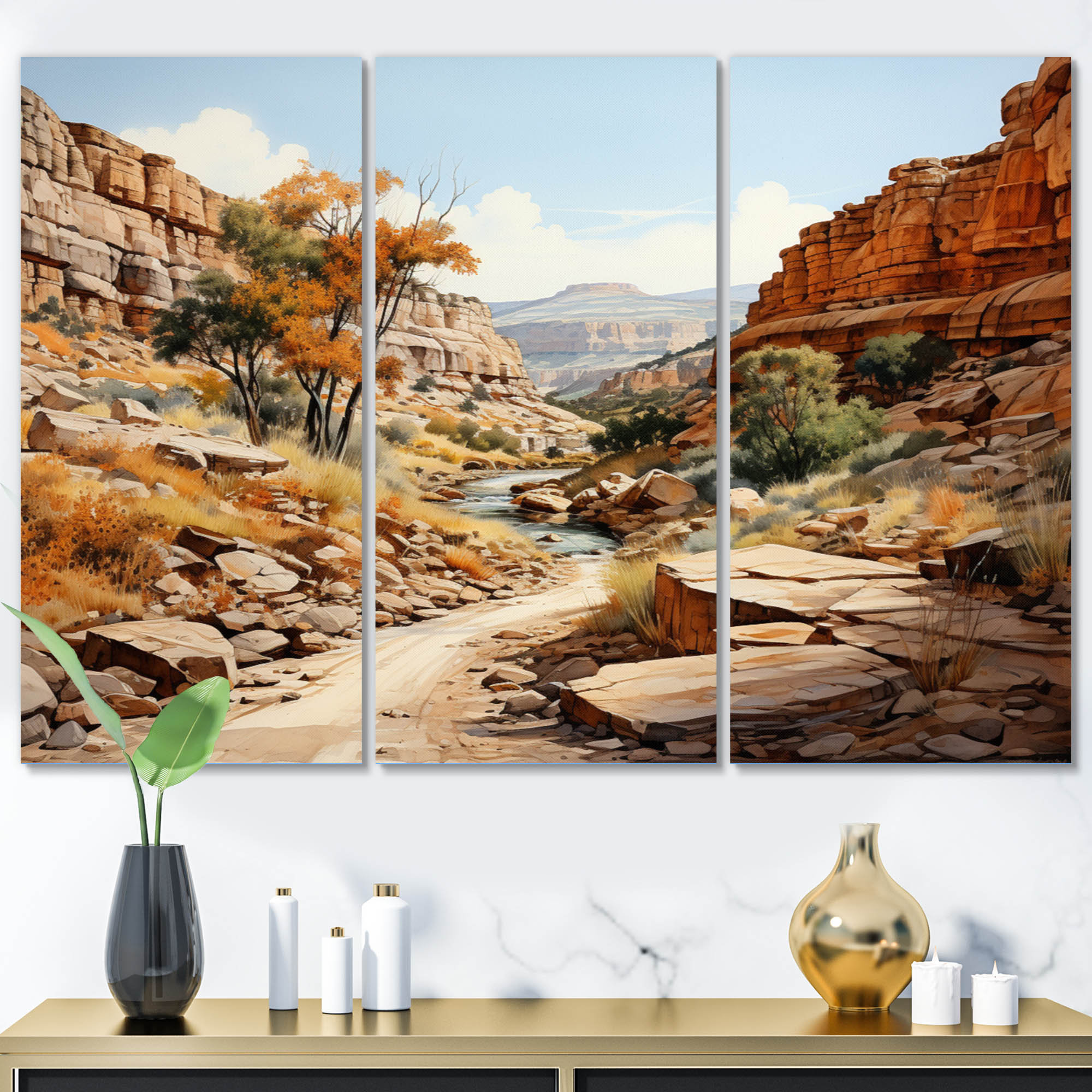 Millwood Pines Anyon Endless Journey On Canvas 3 Pieces Print | Wayfair