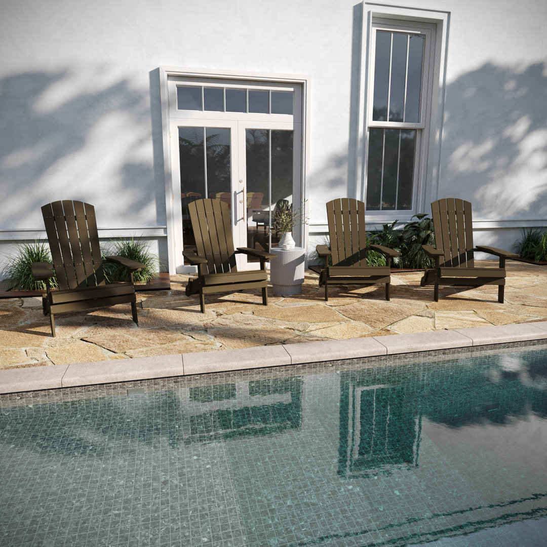 Bayfield All Weather 2 Slat Adirondack Chair with Poly Resin Wood and Stainless Steel Hardware (Set of 4) Taylor & Logan 