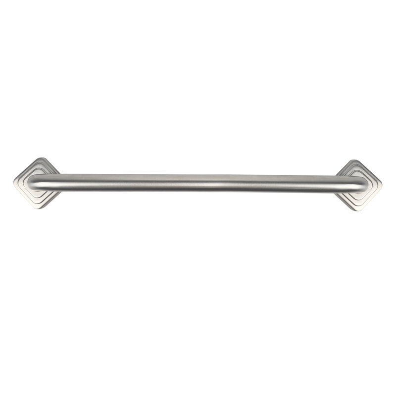 12-inch Monarch Designer Grab Bar with Square Flanges, Satin Stainless Steel
