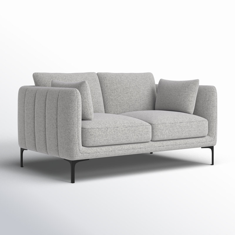 Rae 60' Upholstered Loveseat, Gray Heathered