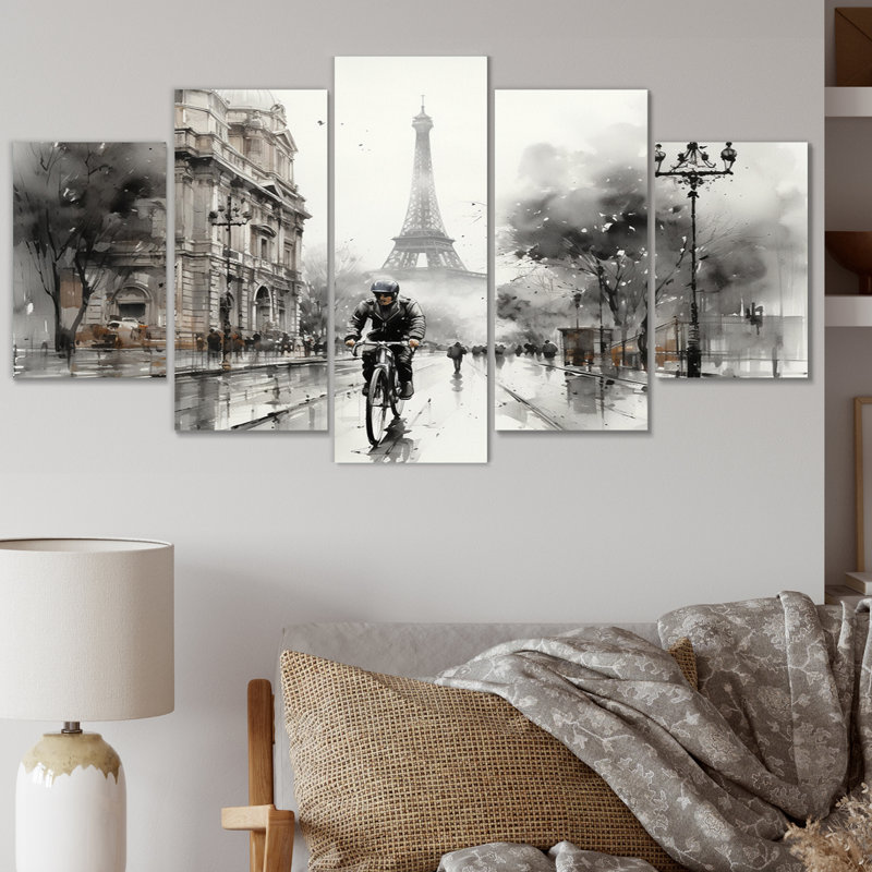 Paris, rue de Rivoli - impression d'art urbain sur 5 paysages urbains