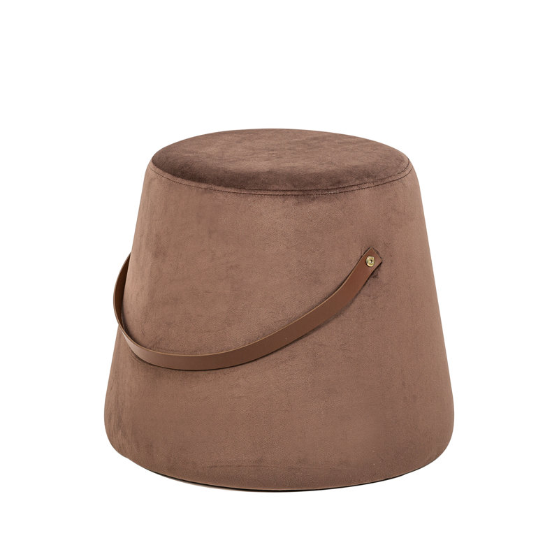 Brunner with Rope Pouf, Brown Velvet