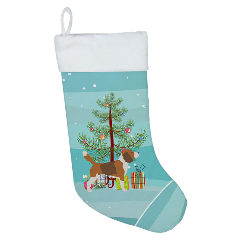 Chaussette de noël joyeux de noël, Beagle brun