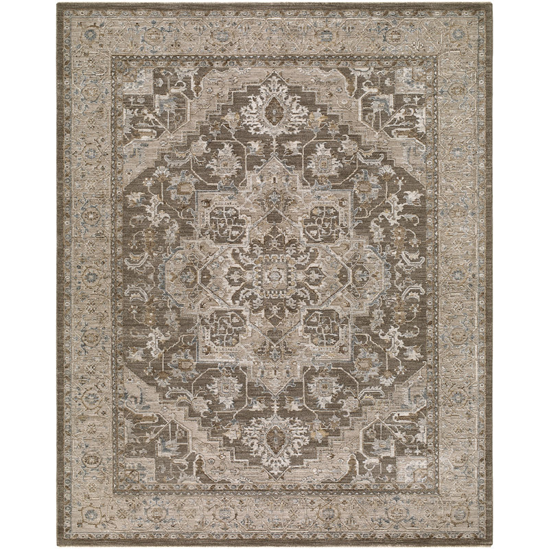 Moroccan Area Rug, Brown/Grey/Taupe, Rectangle 152 x 225 cm