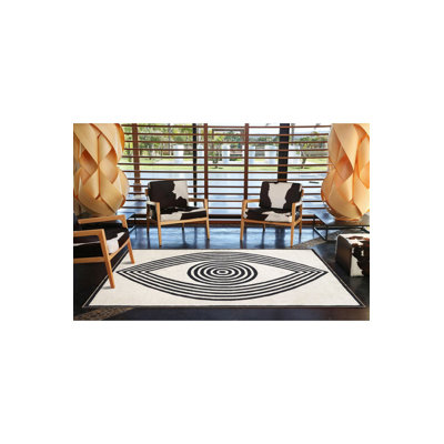 Tapis noir décoratif à motif géométrique à motif géométrique noir