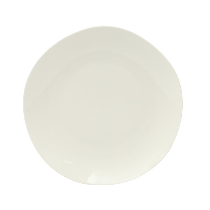 Linendale Zen White Porcelain Round Dinnerware Set, Service for 4