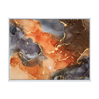 «Brown Luxury Abstract Fluid Art X», reproduction sur toile