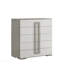 Commode 5 tiroirs de style contemporain en bois blanc