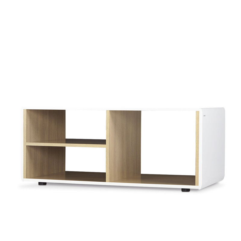 Goddard Four Leg Coffee Table, Matt white/High-gloss white/Oak