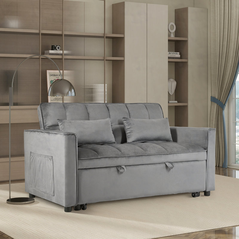 Convertible Sofa Bed,3-in-1 Pull Out Couch Bed with Reclining Backrest and Pillows,Sofa Bed Chair Full Convertible Sleeper Loveseat for Living Room, Home or Office