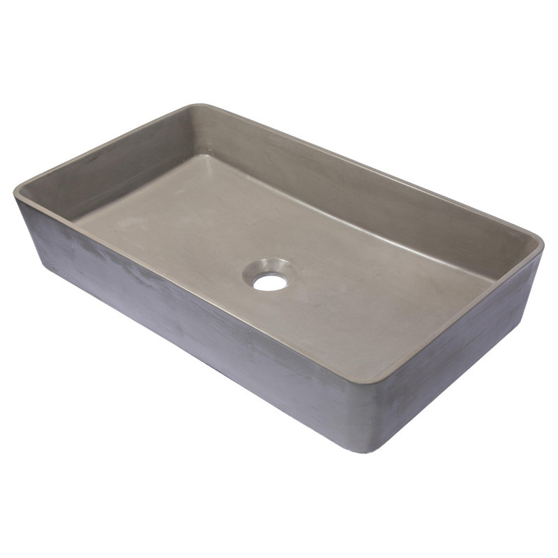 Eden Bath 14'' Concrete Rectangular Bathroom Sink, Dark Gray