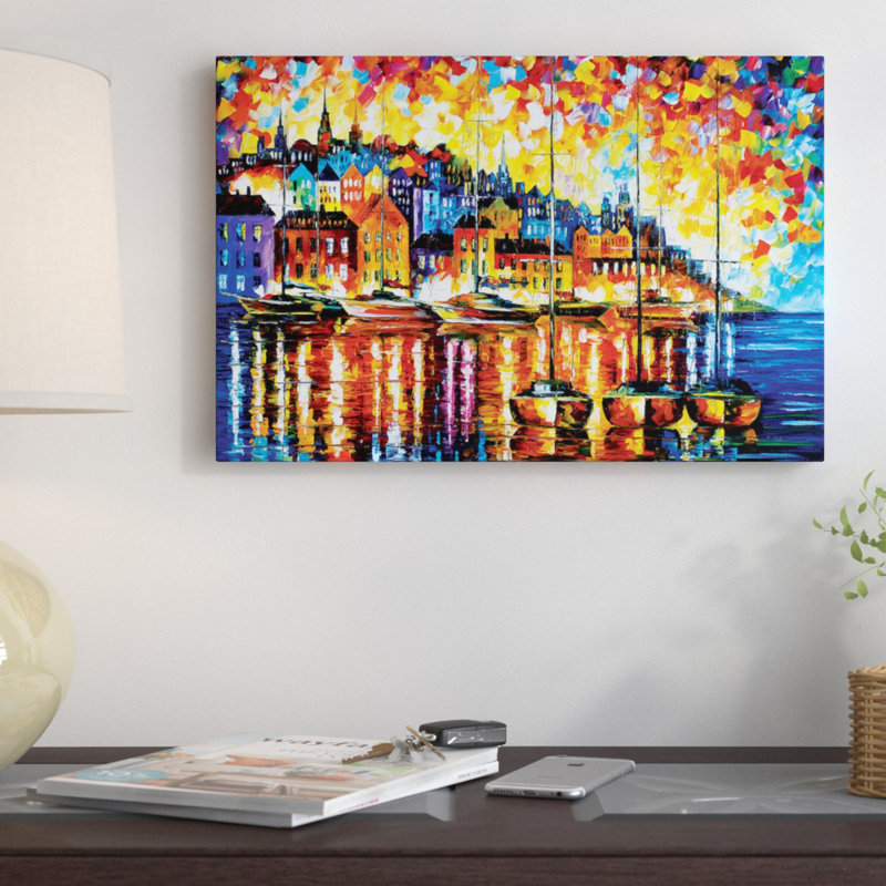 « harbor of corse », reproduction d’art sur toile tendue, H 8 po x l 12 po x P 0,75 po