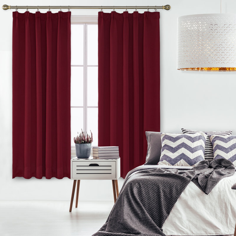 Farhod Blackout Curtain Pair, Pink, 132cm Width x 183cm Drop