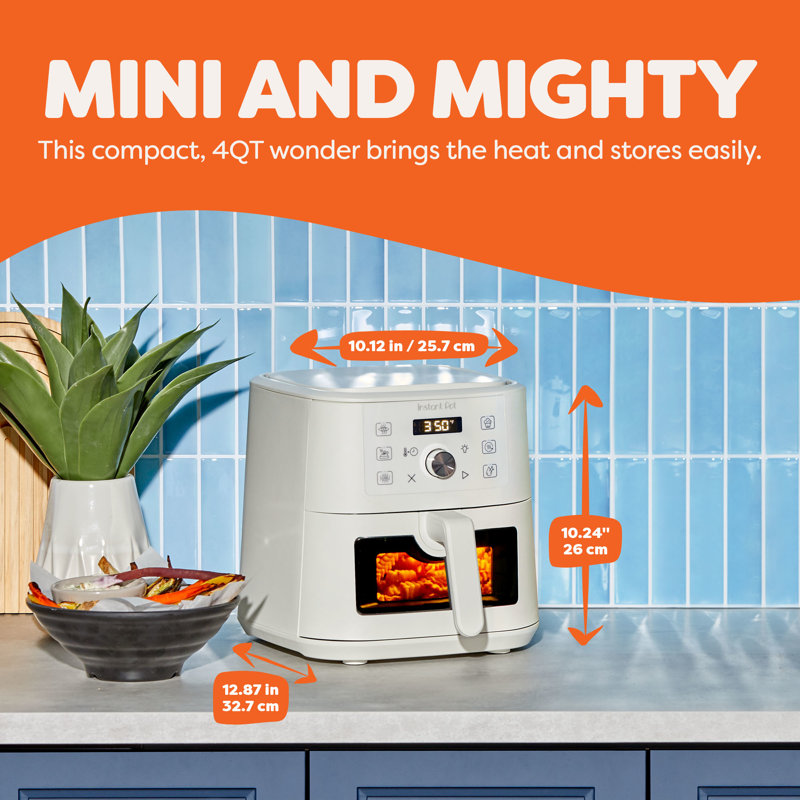 Instant Pot 4QT VORTEX 6-in-1 Mini Air Fryer,  Air fry, Bake, Roast, Broil, Dehydrate or Reheat, Sea Salt, 4 Quarts, Sea Salt