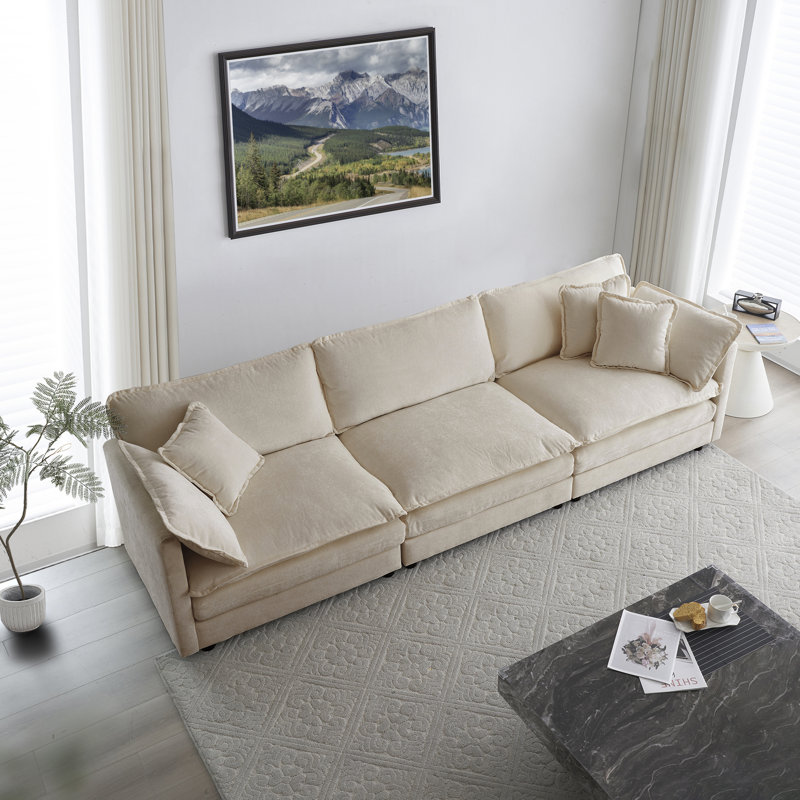 Upholstered Sofa, Chenille Sofa, 3 Seater, For Living Room
