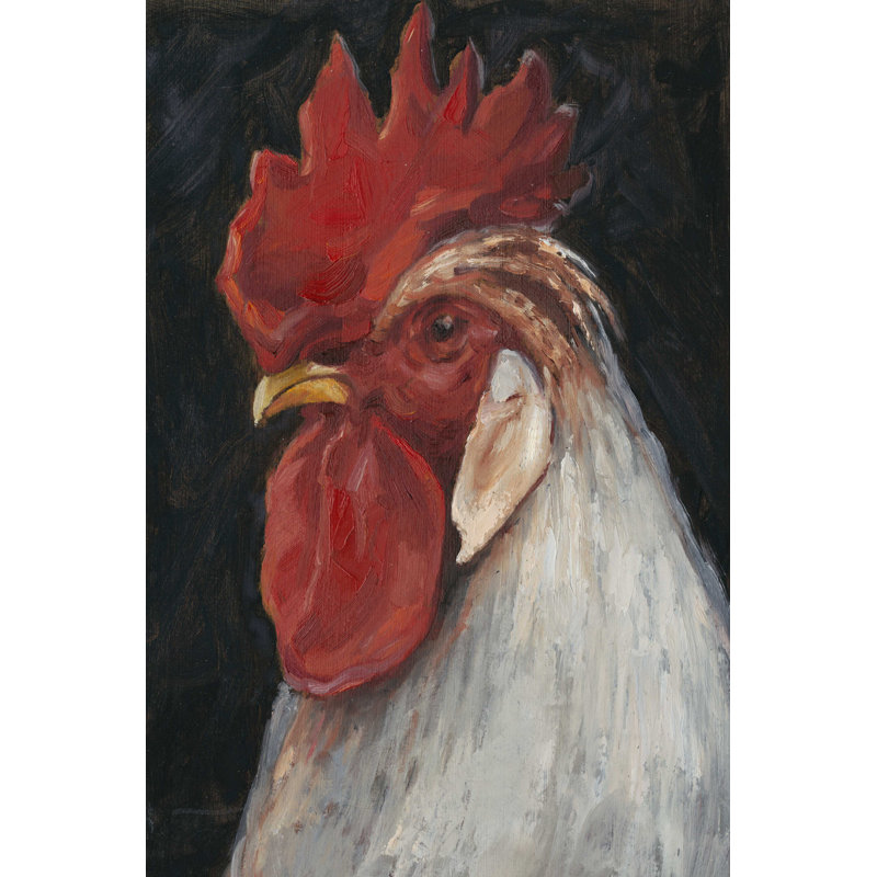 Portrait de coq II, H 18 po x l 12 po