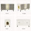 Enceinte de litière double en bois manufacturé avec coussin à griffer Corvese-1310650225