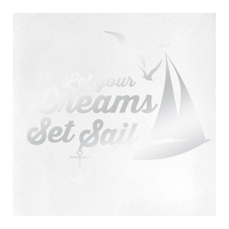 Nautical & Beach Wall Decal, Shiny Silver