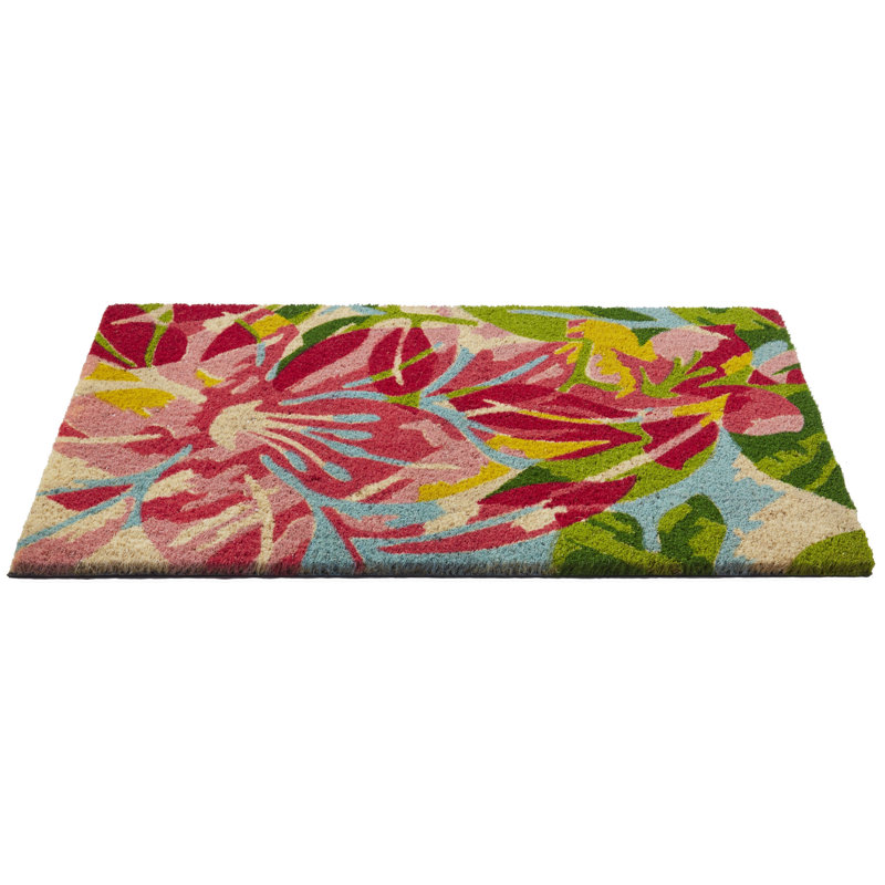 Hibiscus Pink Outdoor Doormat, Pink
