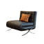 Coussin convertible 35,43 po en similicuir noir-130031815