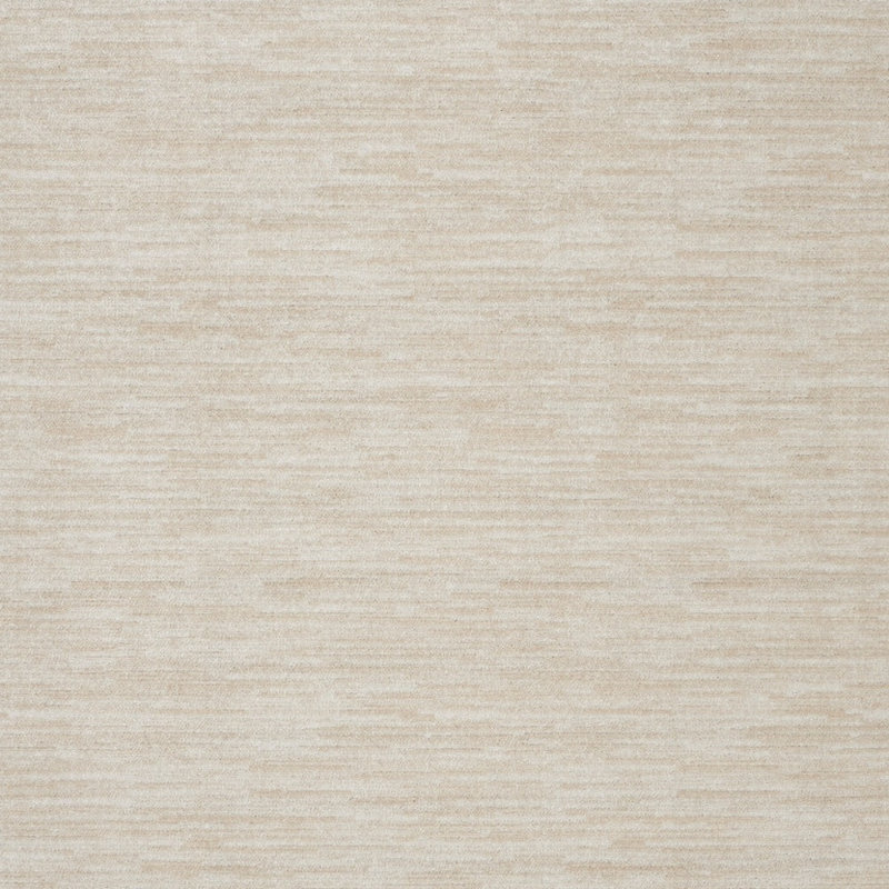 Mullican Sandy Solid Ivory/Beige Easy Care Indoor/Outdoor Area Rug, Square 5'