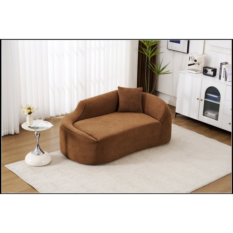 Chaise longue en chenille moderne avec assise profonde, canapé-lit convertible pour petits espaces et pièces multifonctionnelles