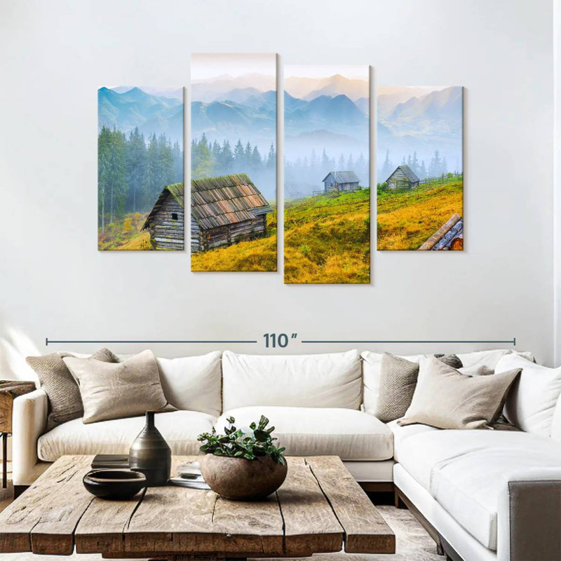 Alvord Hillside Log Cabins, 54" H x 84" W