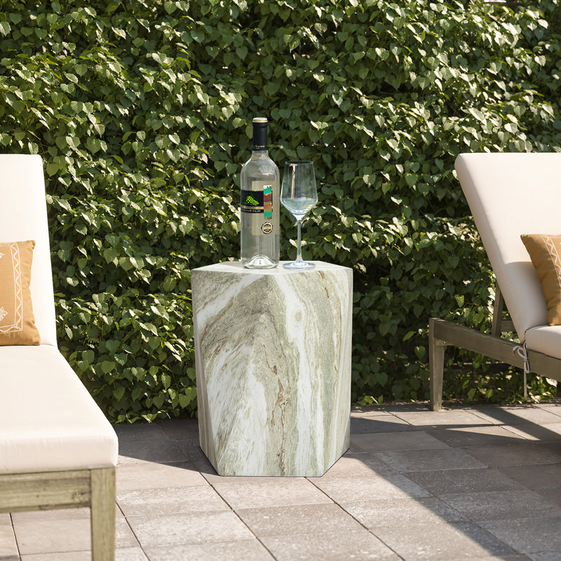 Table d'appoint pour terrasse 18,5 po H, H 18,4 po x 15,6 po de diamètre