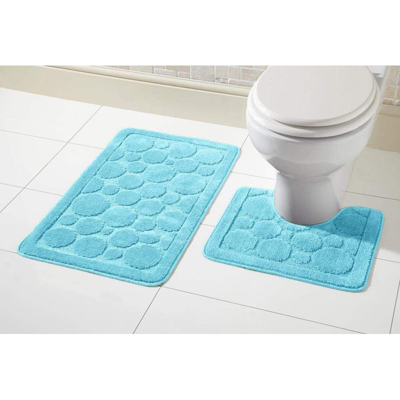 Non-Slip Bath Mat, Aqua Blue